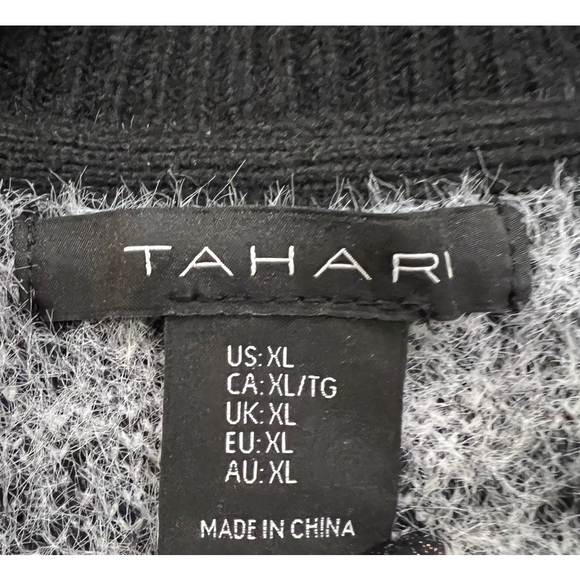 Tahari houndstooth Cardigan, XL,‎ Black/White - Picture 5 of 6